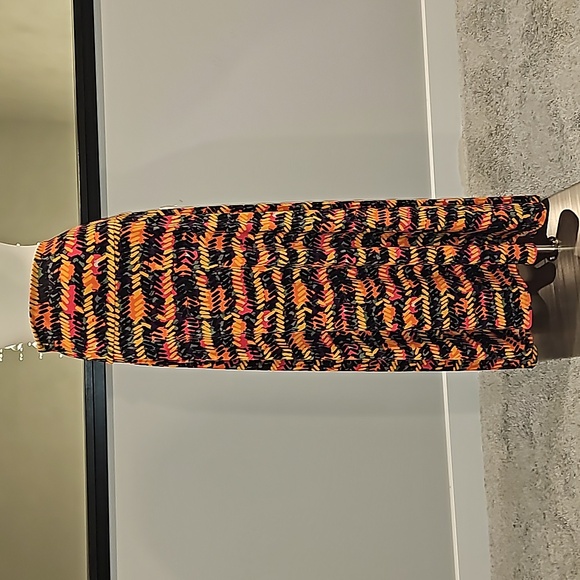 LLR LuLaRoe "One Maxi Endless Possibilities," Skirt Dress Orange Pink Blk NWT Lg - Picture 1 of 9